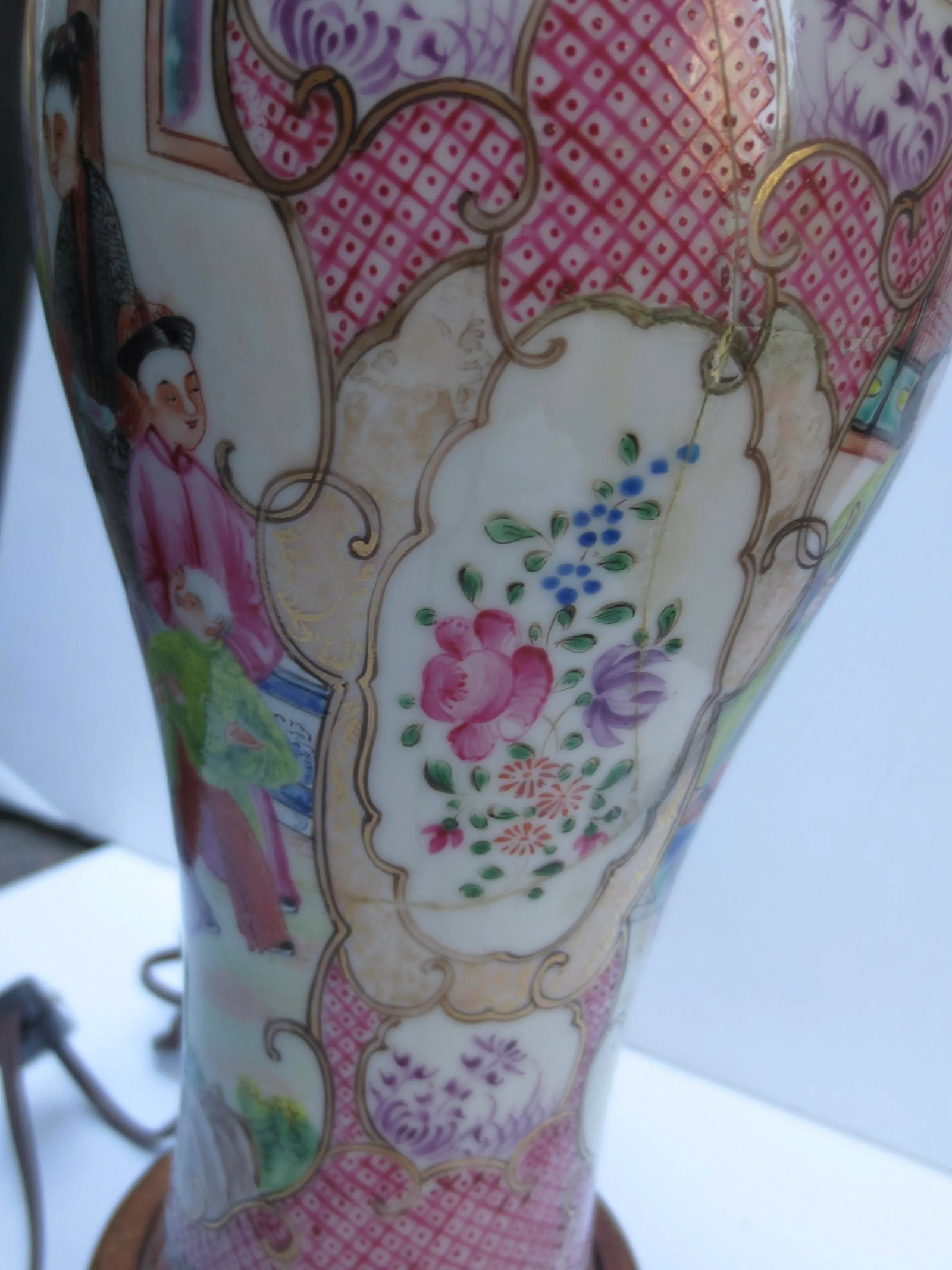 1920-30s Chinese Porcelain Vase Mounted Lamp - 4