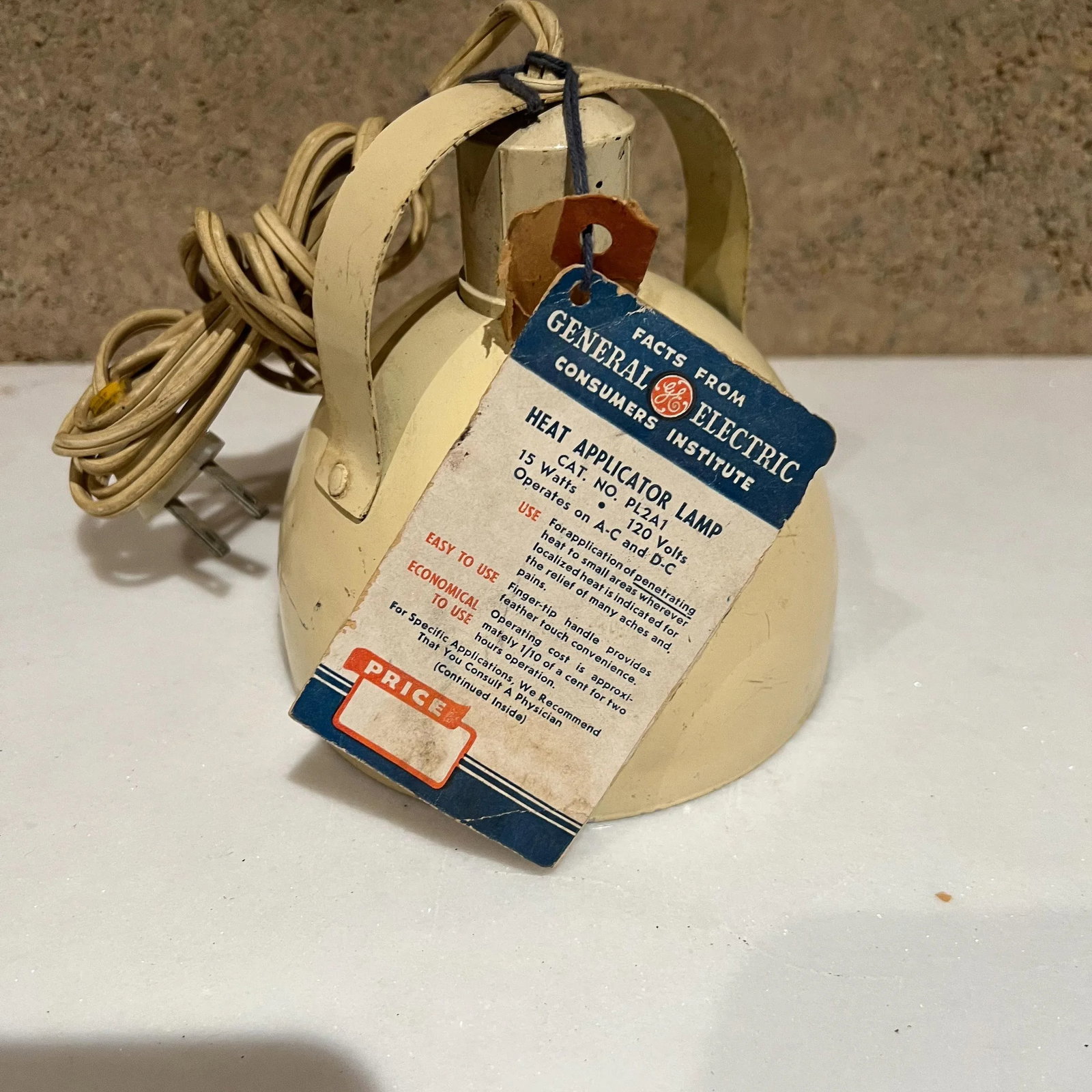 1950s Vintage Ge General Electric Therapeutic Heat Applicator Lamp in Beige - 6