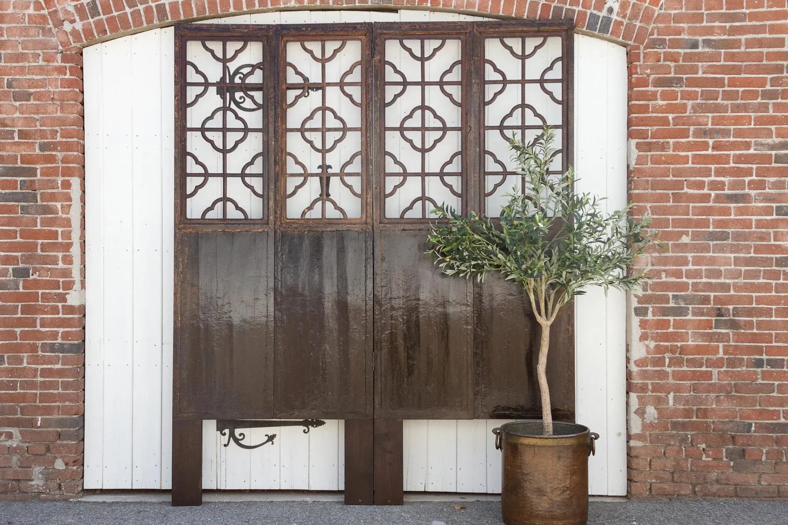 Antique Asian Screen Doors- Set of 4 - 3