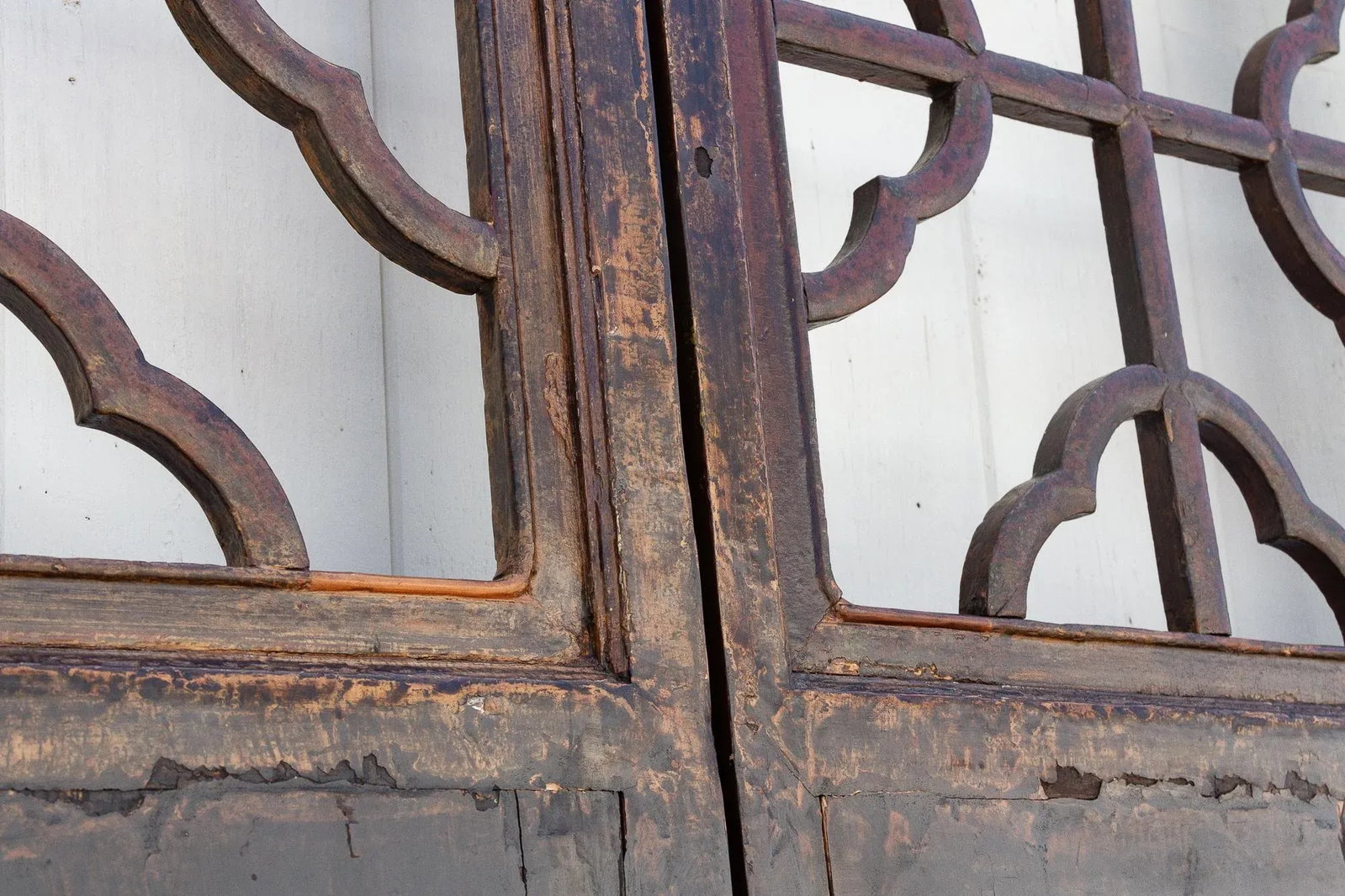 Antique Asian Screen Doors- Set of 4 - 7