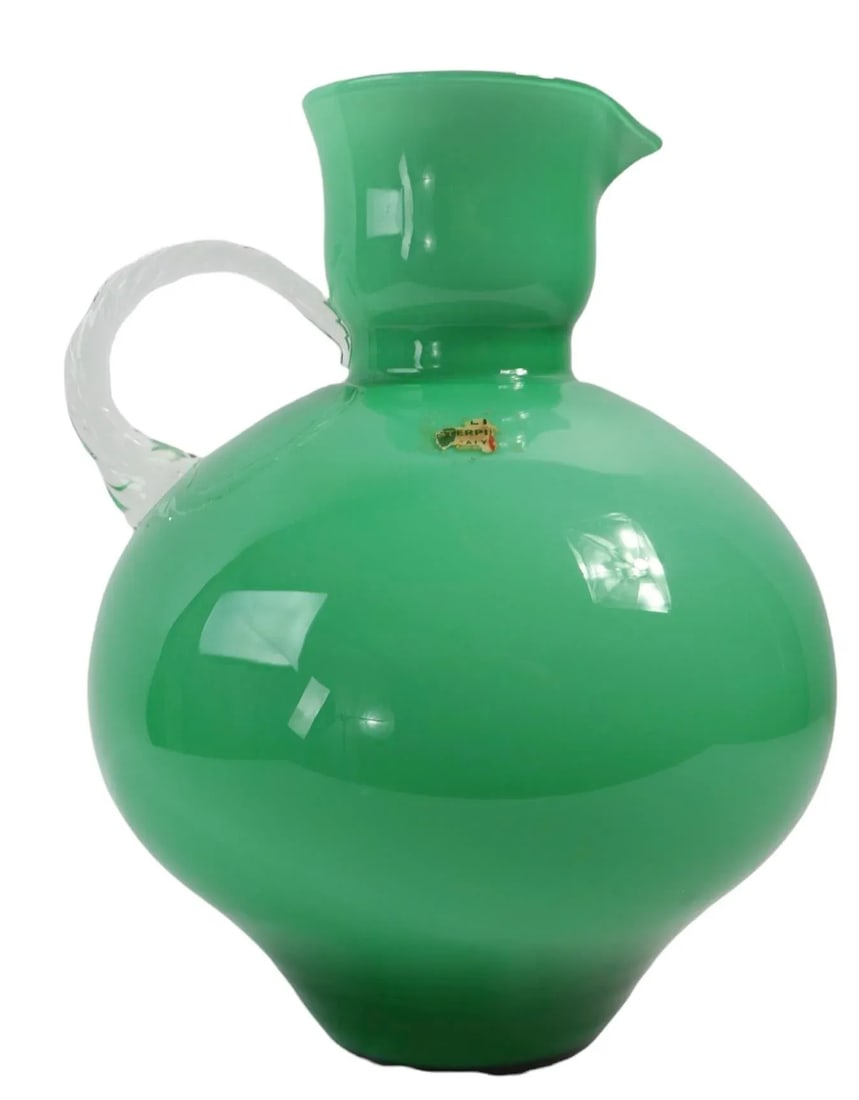 Vintage Empoli Italian Art Glass Pitcher - 10