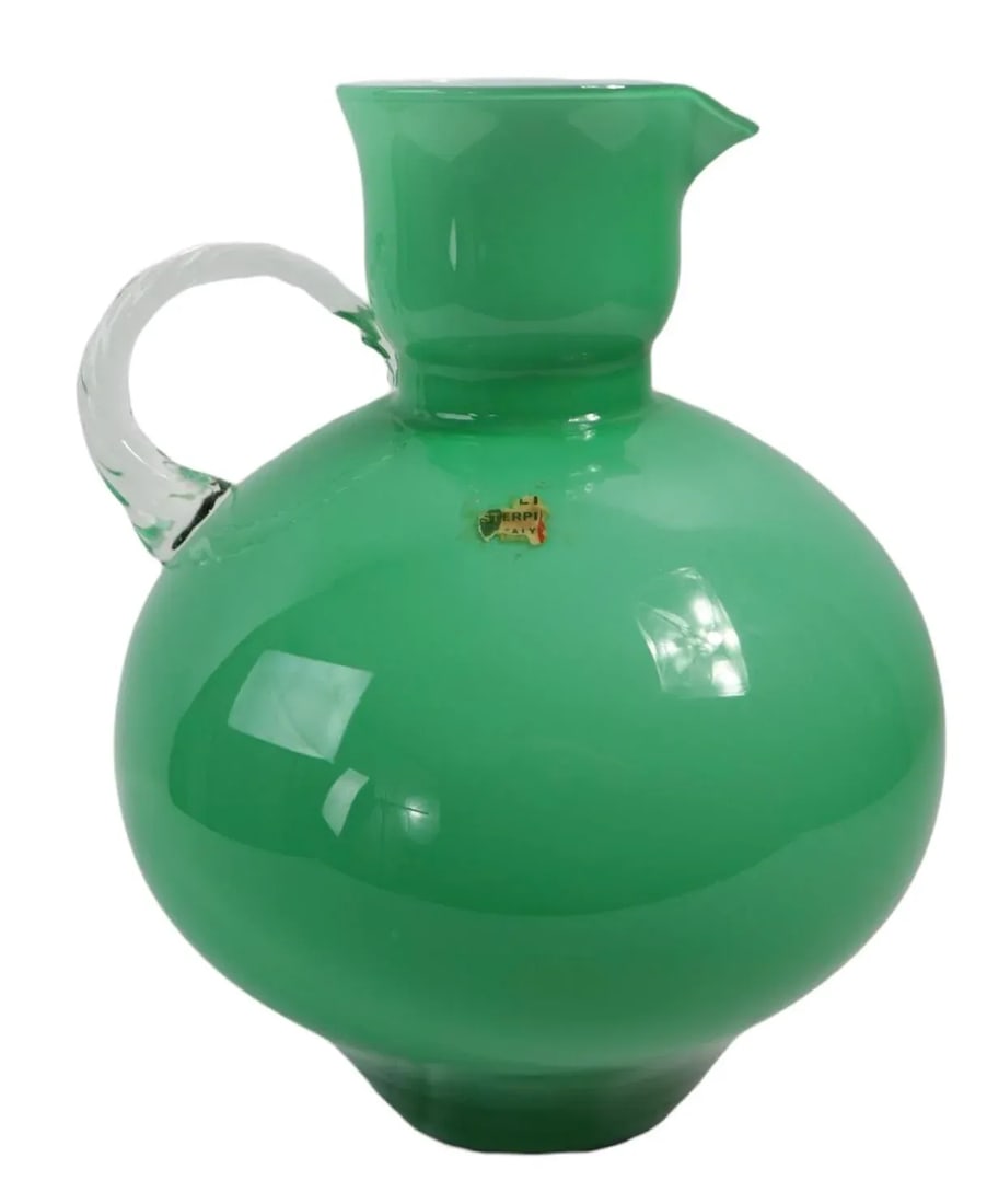 Vintage Empoli Italian Art Glass Pitcher - 12