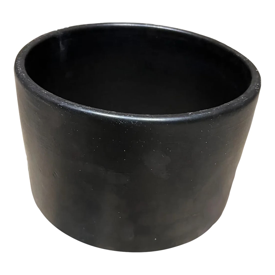 1960s Vintage Gainey Architectural Pottery Matte Black Planter Mid-Century Mod: For your consideration, a vintage (attributed) Gainey Architectural Pottery planter featuring a cylindrical design and a matte black finish. \Manufactured during the 1960s in California. Constructed