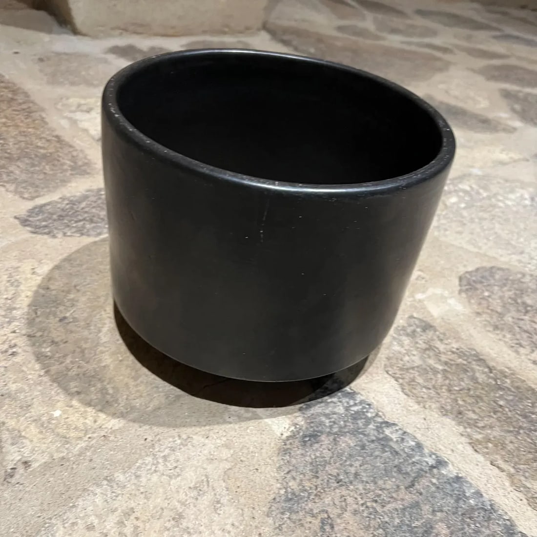 1960s Vintage Gainey Architectural Pottery Matte Black Planter Mid-Century Mod - 2