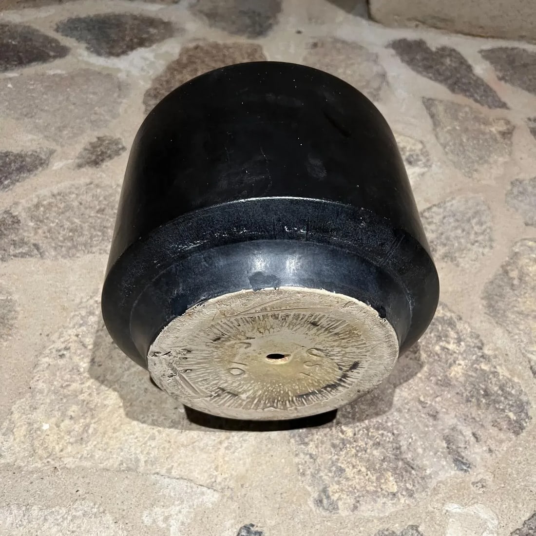 1960s Vintage Gainey Architectural Pottery Matte Black Planter Mid-Century Mod - 4