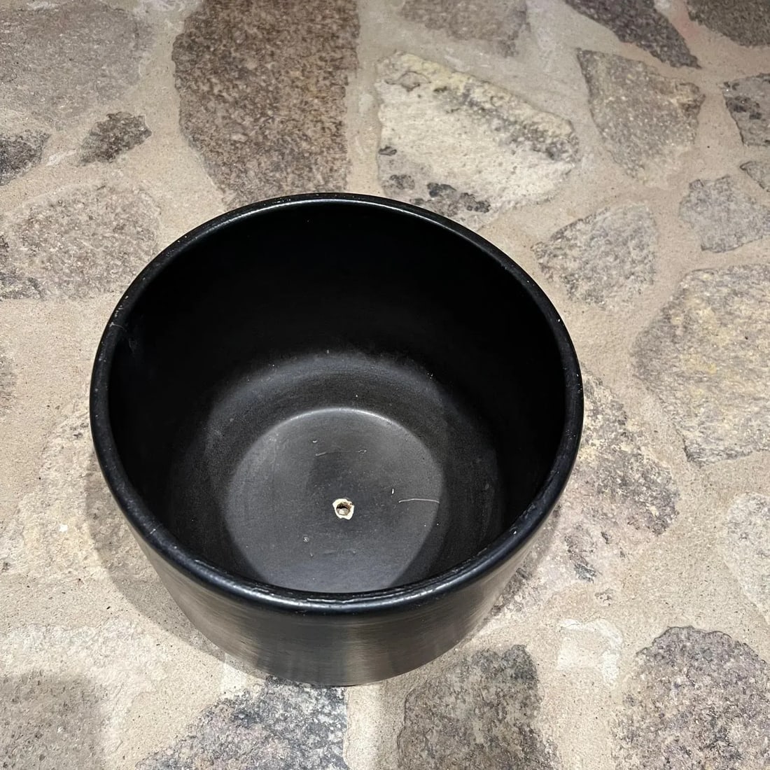 1960s Vintage Gainey Architectural Pottery Matte Black Planter Mid-Century Mod - 6