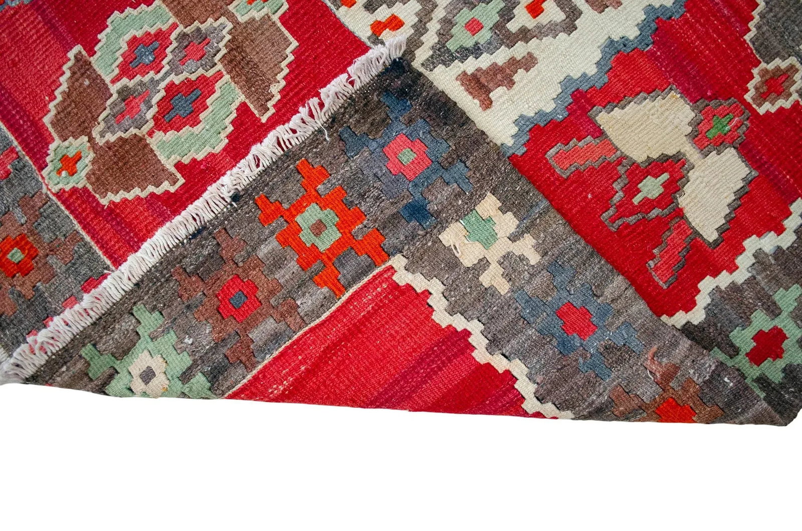 1970s Vintage Handmade Rug Turkish Kilim Area Rug - 7"²9"³ X 14"²1"³ - 13