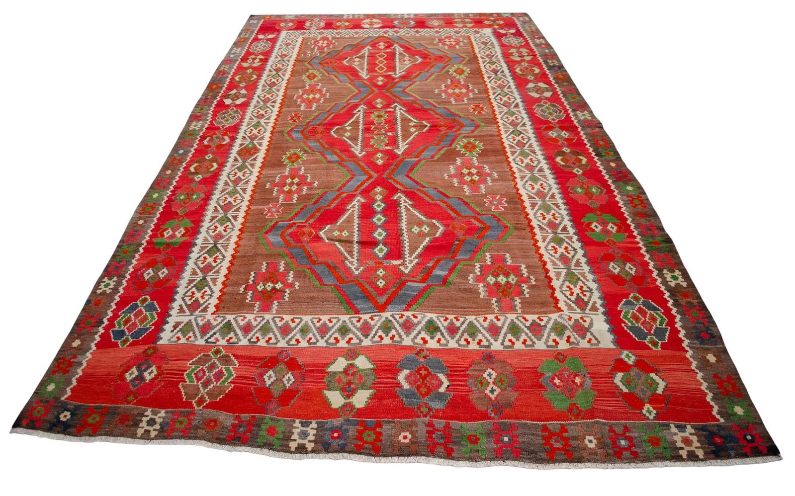 1970s Vintage Handmade Rug Turkish Kilim Area Rug - 7"²9"³ X 14"²1"³ - 6