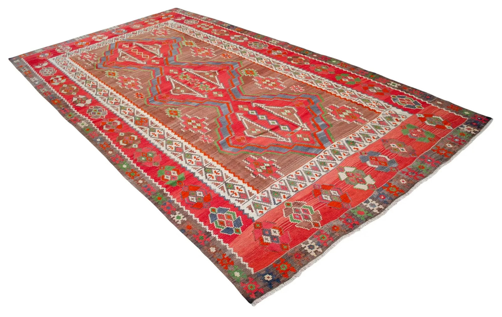 1970s Vintage Handmade Rug Turkish Kilim Area Rug - 7"²9"³ X 14"²1"³ - 7