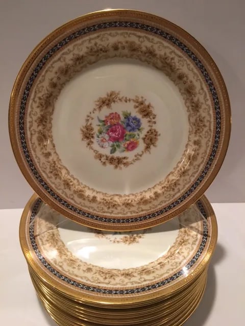 C. Ahrenfeldt Limoges Cabinet Plates - Set of 12 - 5