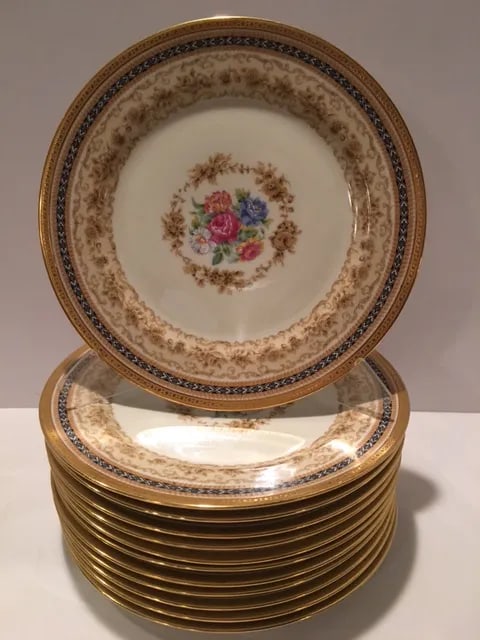 C. Ahrenfeldt Limoges Cabinet Plates - Set of 12 - 9