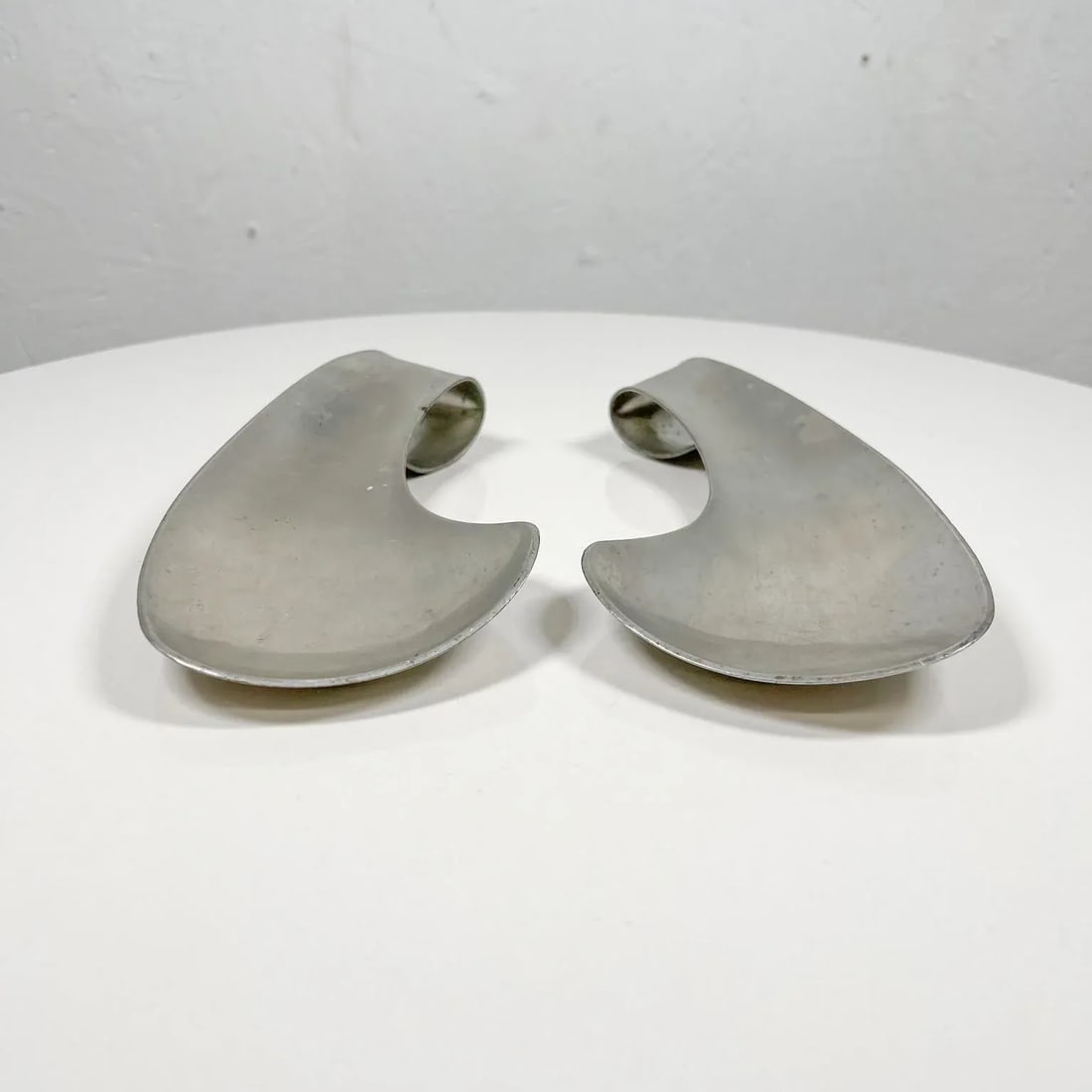 1970s Modernist Pewter Salad Serving Utensils by Shirley Charron Mid Century Mod - 4