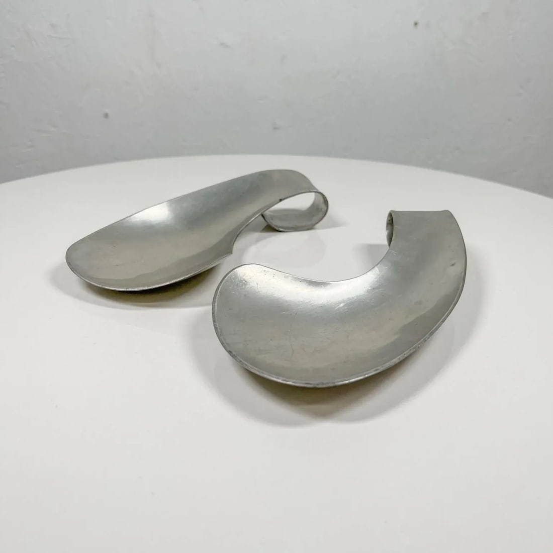 1970s Modernist Pewter Salad Serving Utensils by Shirley Charron Mid Century Mod - 7