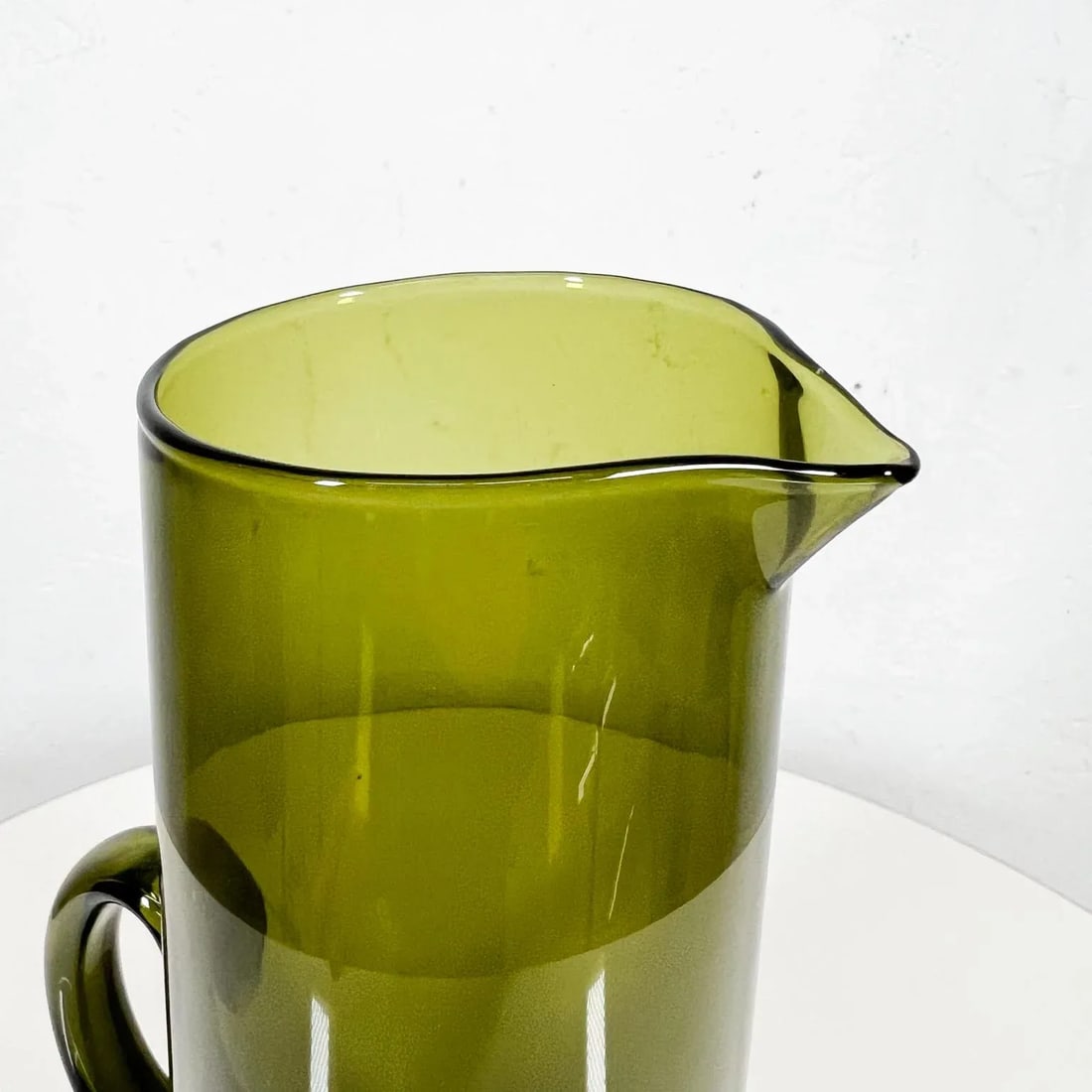 1950s Finland Scandinavian Modern Green Glass Pitcher by Erkki Vesanto Iittala - 11