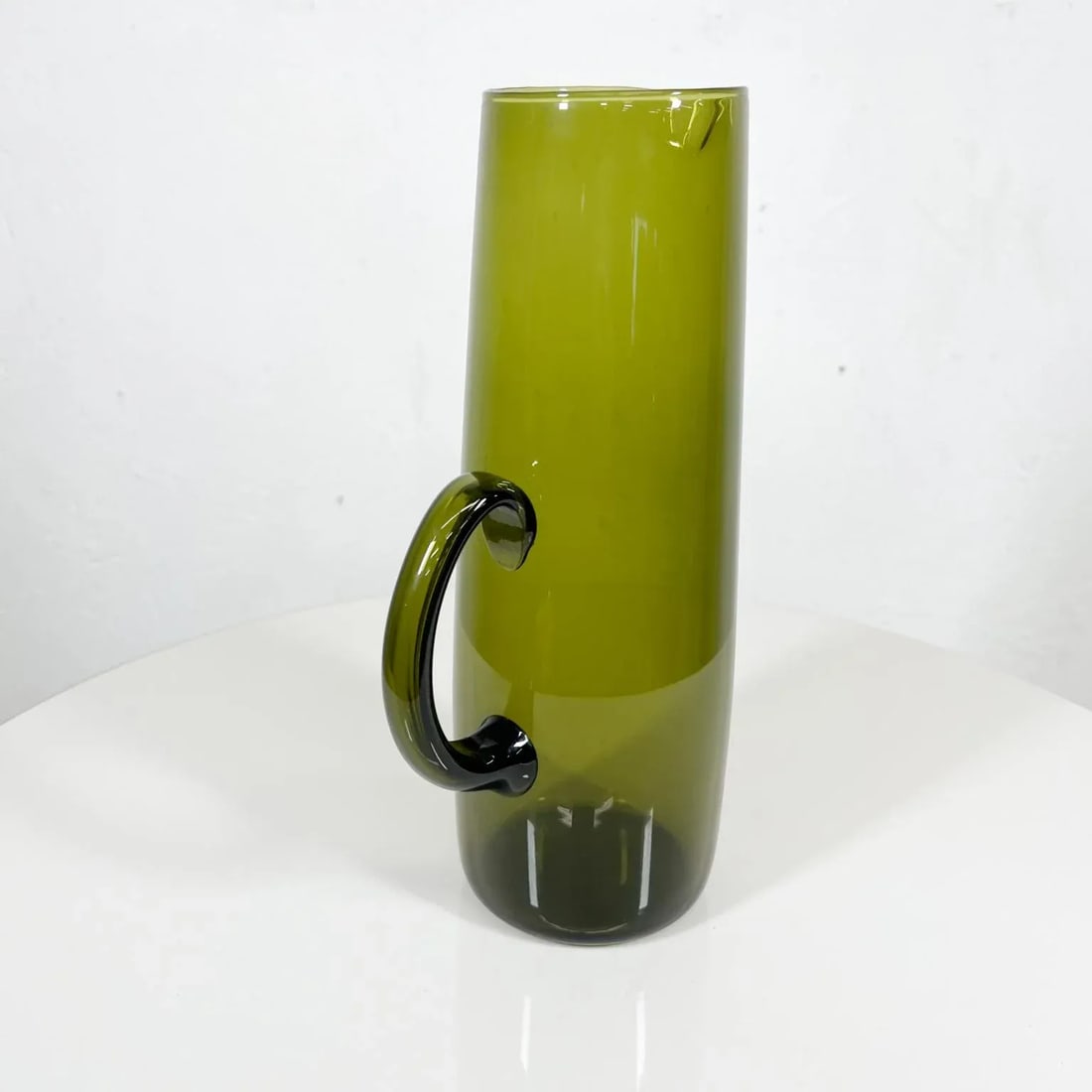1950s Finland Scandinavian Modern Green Glass Pitcher by Erkki Vesanto Iittala - 2