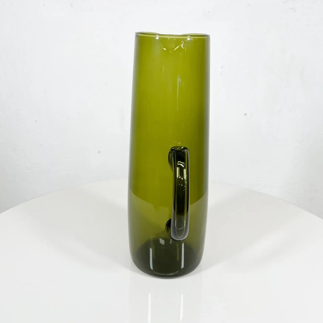 1950s Finland Scandinavian Modern Green Glass Pitcher by Erkki Vesanto Iittala - 5