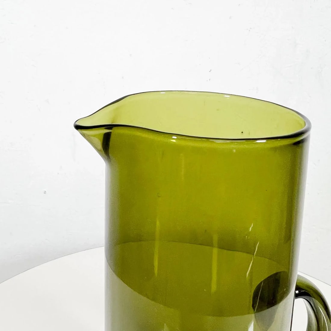 1950s Finland Scandinavian Modern Green Glass Pitcher by Erkki Vesanto Iittala - 6