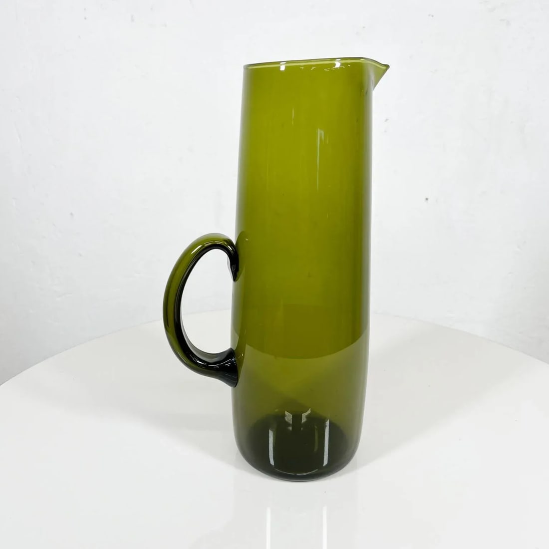 1950s Finland Scandinavian Modern Green Glass Pitcher by Erkki Vesanto Iittala - 7
