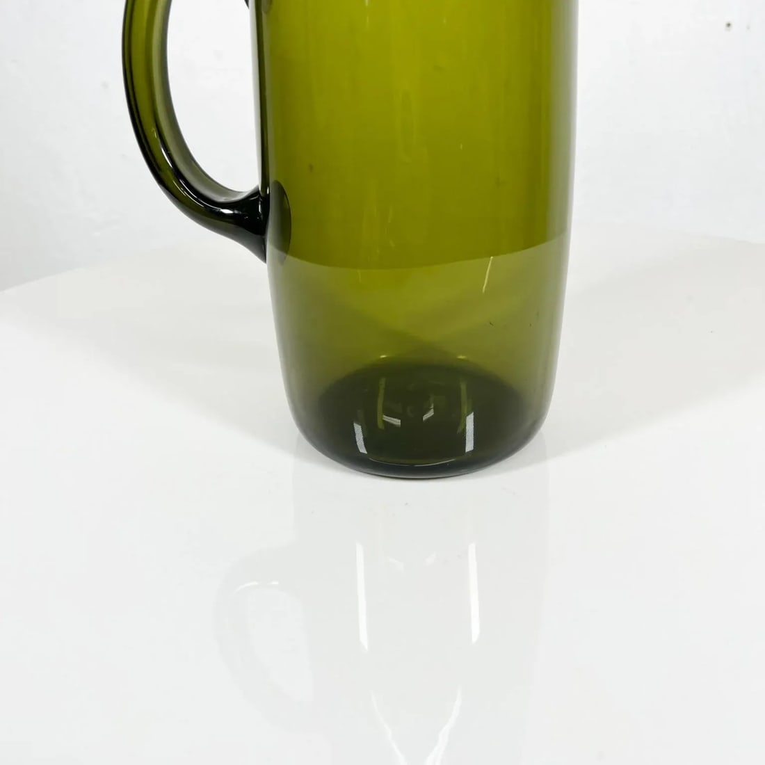 1950s Finland Scandinavian Modern Green Glass Pitcher by Erkki Vesanto Iittala - 8