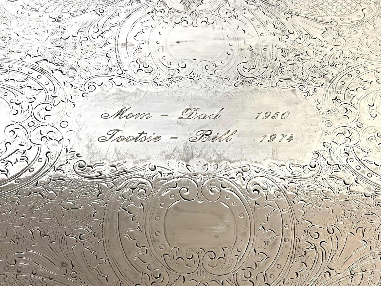 Vintage Five Piece Tea Service With Grapevine Details, Silverplate on Copper - 10