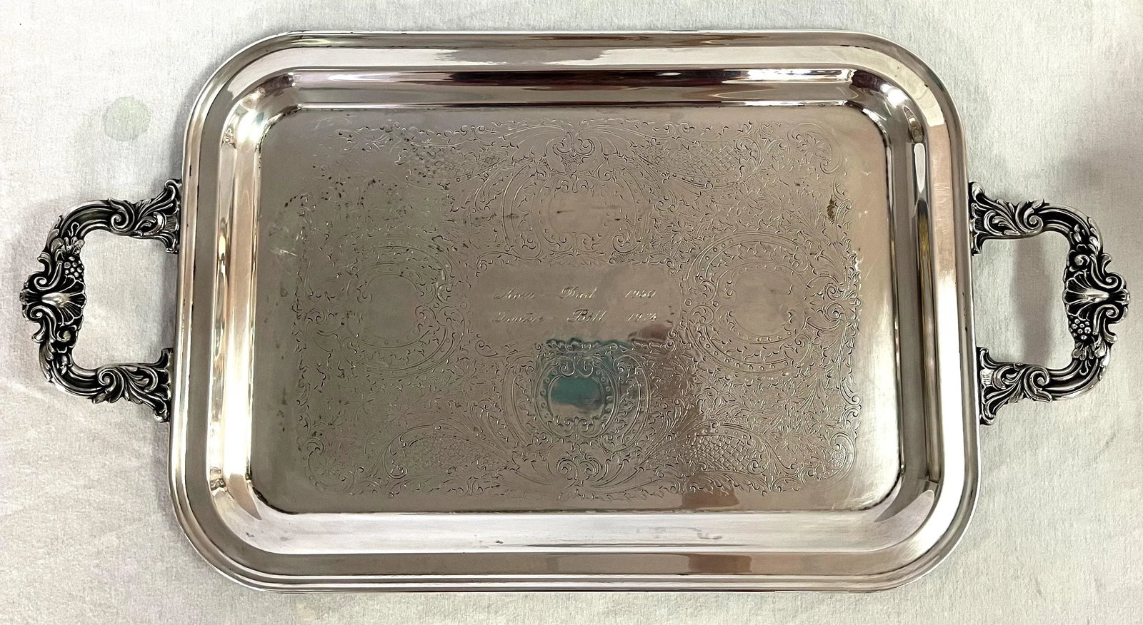 Vintage Five Piece Tea Service With Grapevine Details, Silverplate on Copper - 9