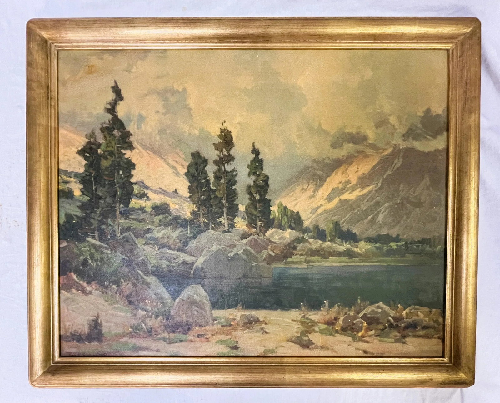 Vintage Framed Giclee on Board by Jack Wilkinson Smith (California, 1873-1949) Titled 'Morning Mist' - 10