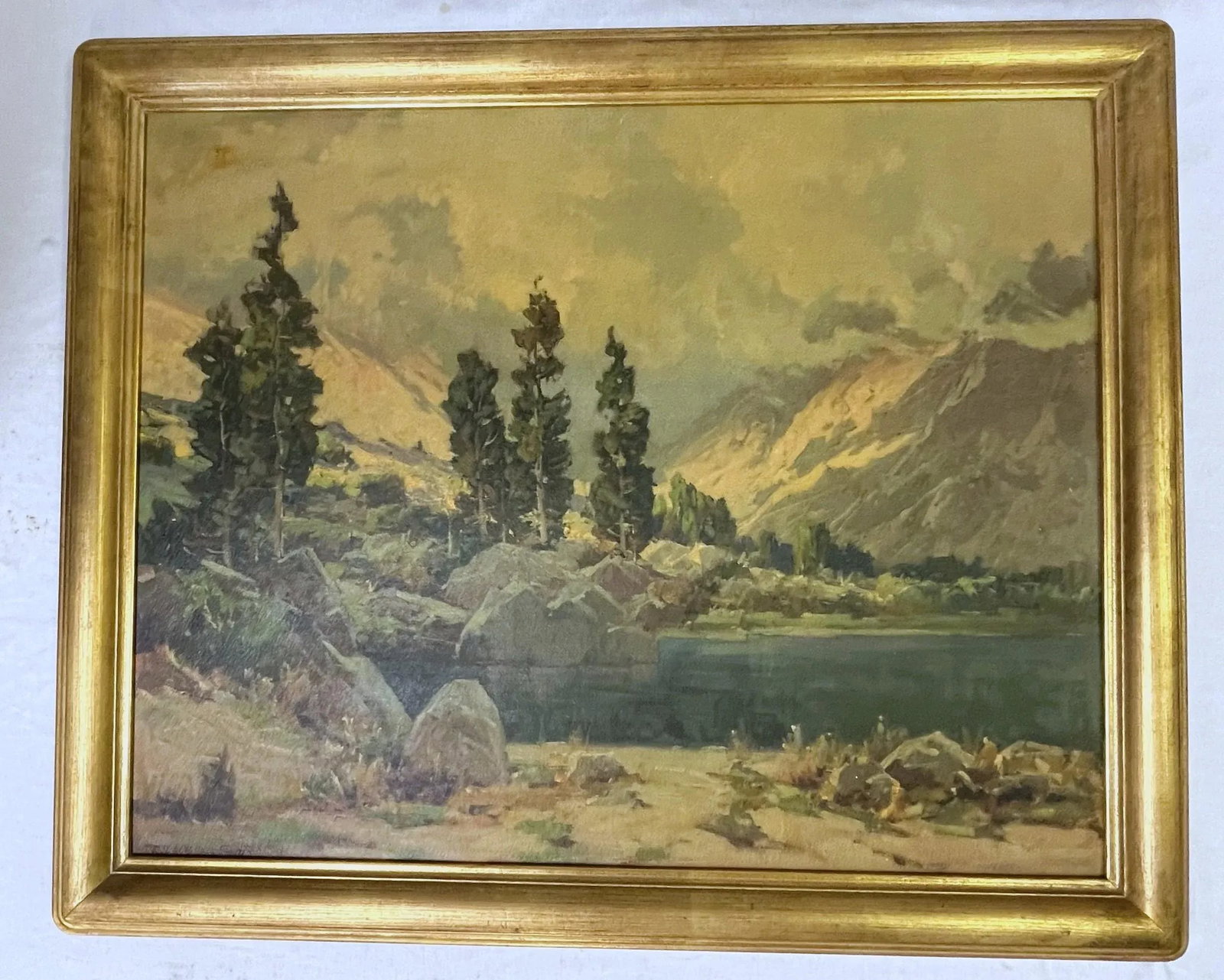 Vintage Framed Giclee on Board by Jack Wilkinson Smith (California, 1873-1949) Titled 'Morning Mist' - 2