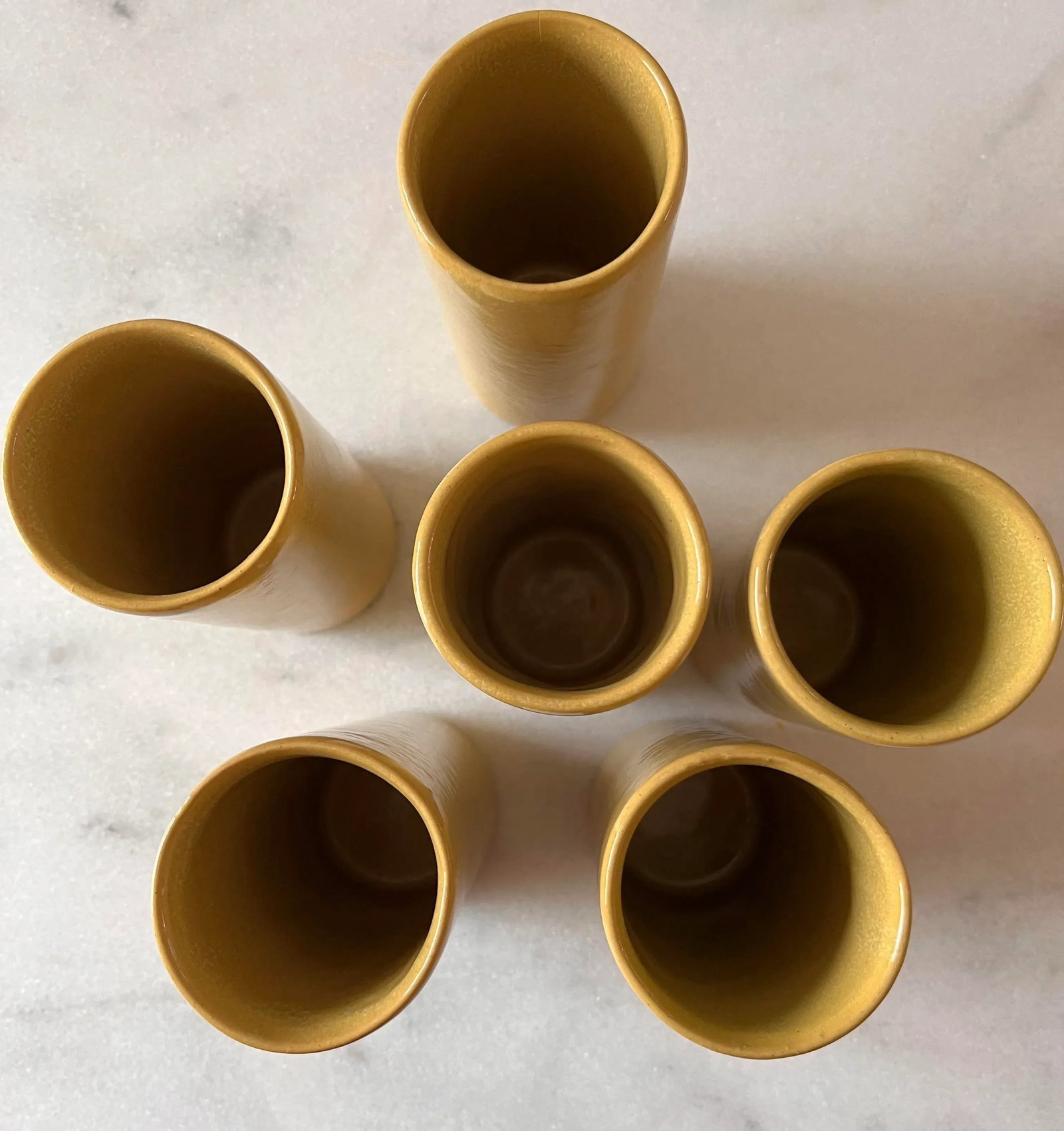 Mid Century Moern Dryden Studio Art Pottery Glazed Pitcher and 6 Glasses - 10