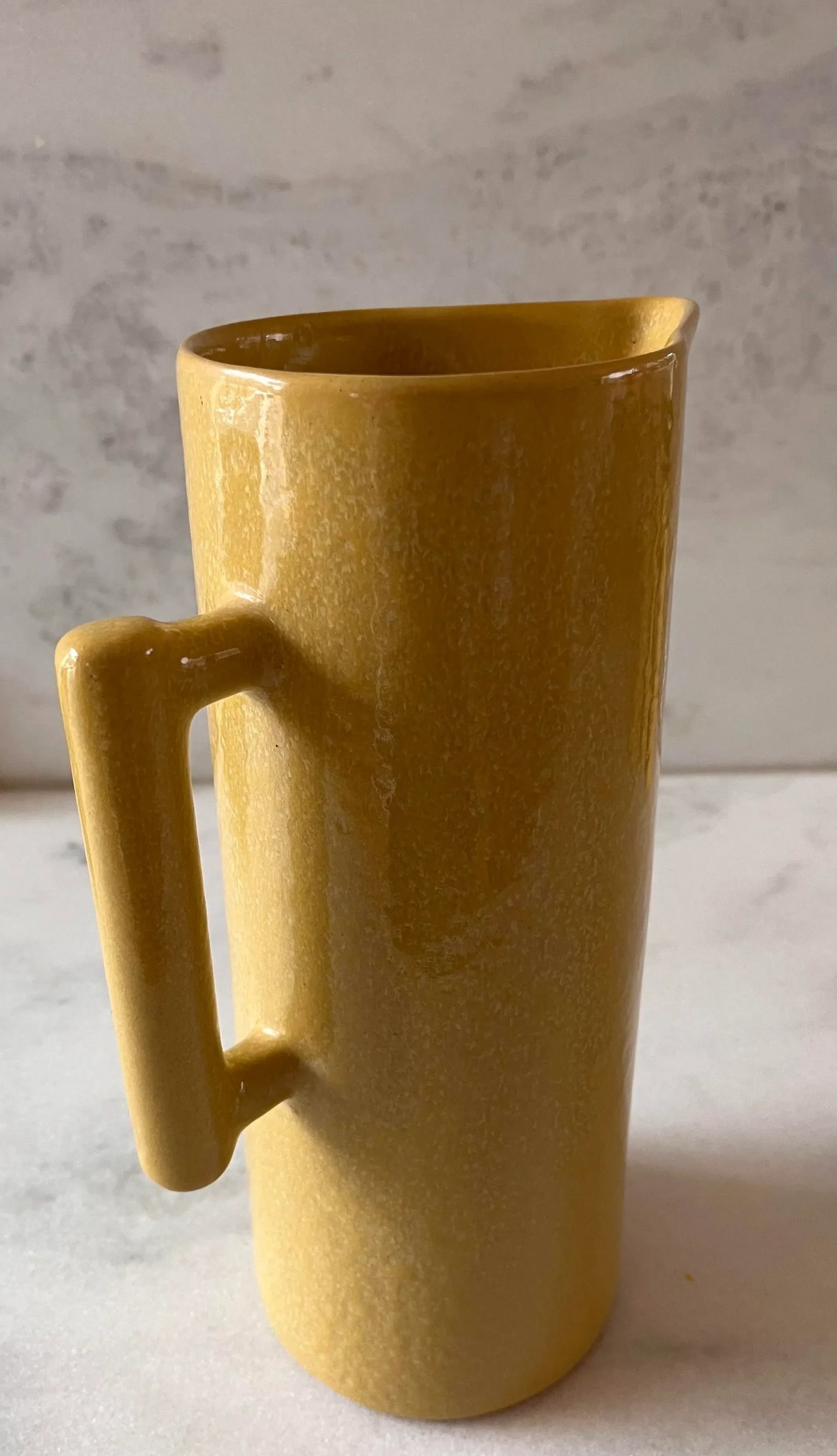Mid Century Moern Dryden Studio Art Pottery Glazed Pitcher and 6 Glasses - 9