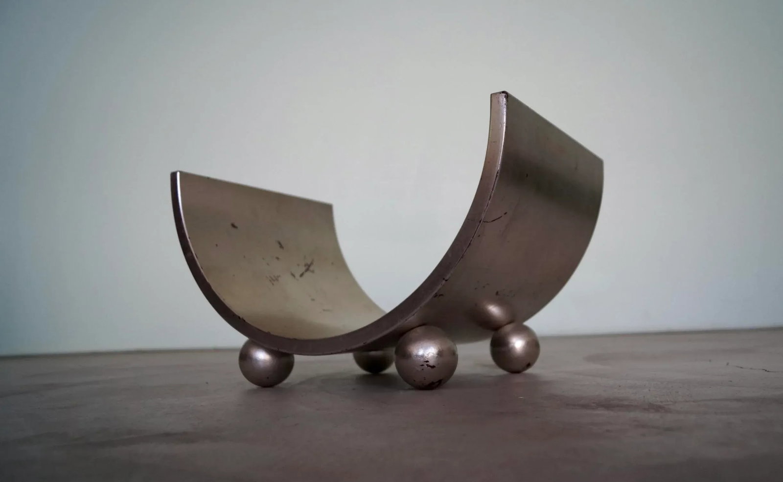 1950's Mid-Century Modern Bentwood Silver Leaf Magazine Rack - 13