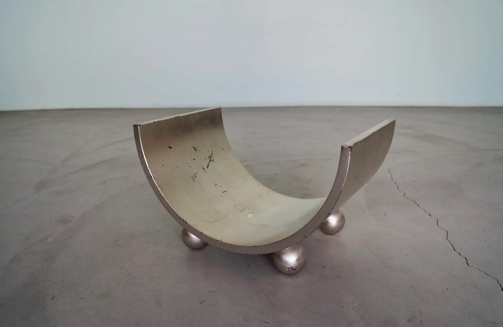 1950's Mid-Century Modern Bentwood Silver Leaf Magazine Rack - 4