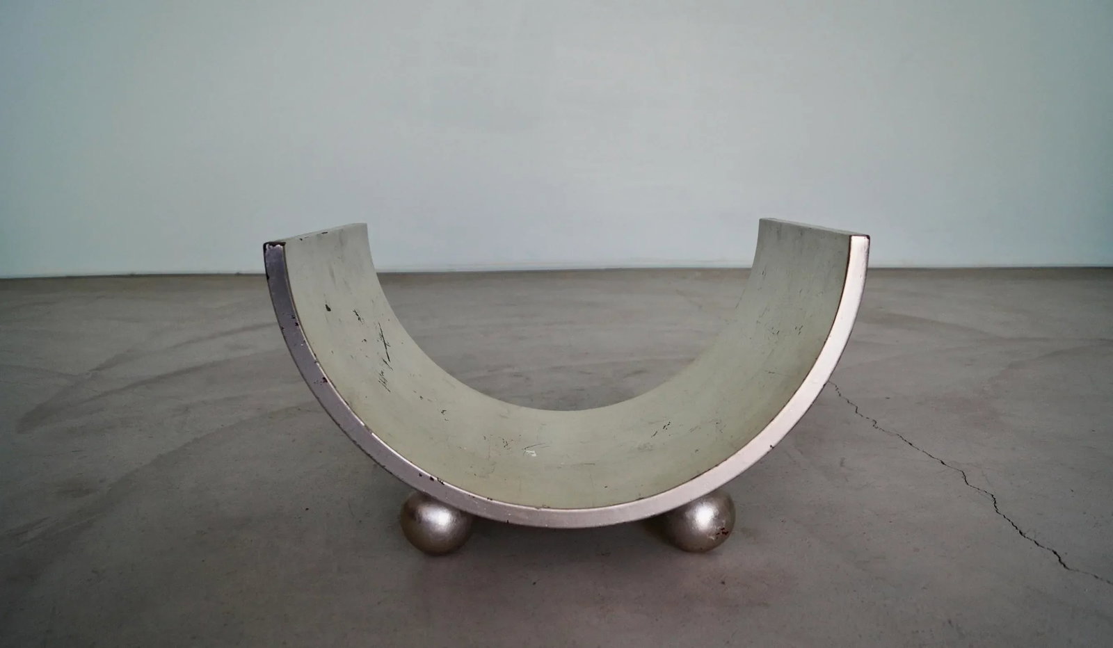 1950's Mid-Century Modern Bentwood Silver Leaf Magazine Rack - 5