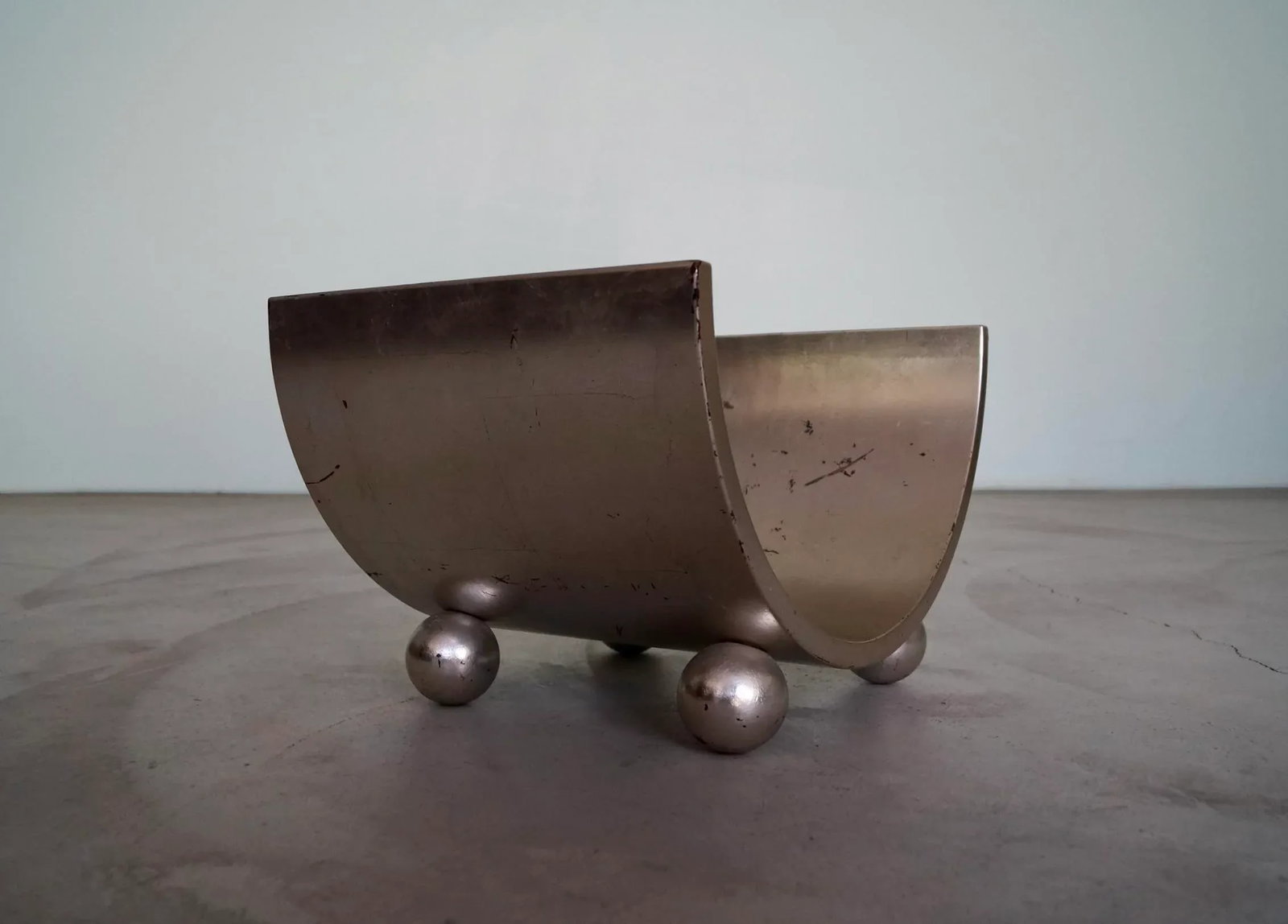 1950's Mid-Century Modern Bentwood Silver Leaf Magazine Rack - 6