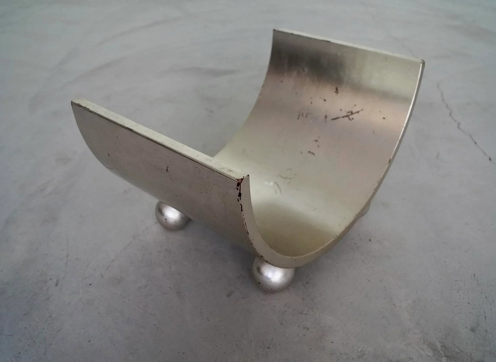 1950's Mid-Century Modern Bentwood Silver Leaf Magazine Rack - 7