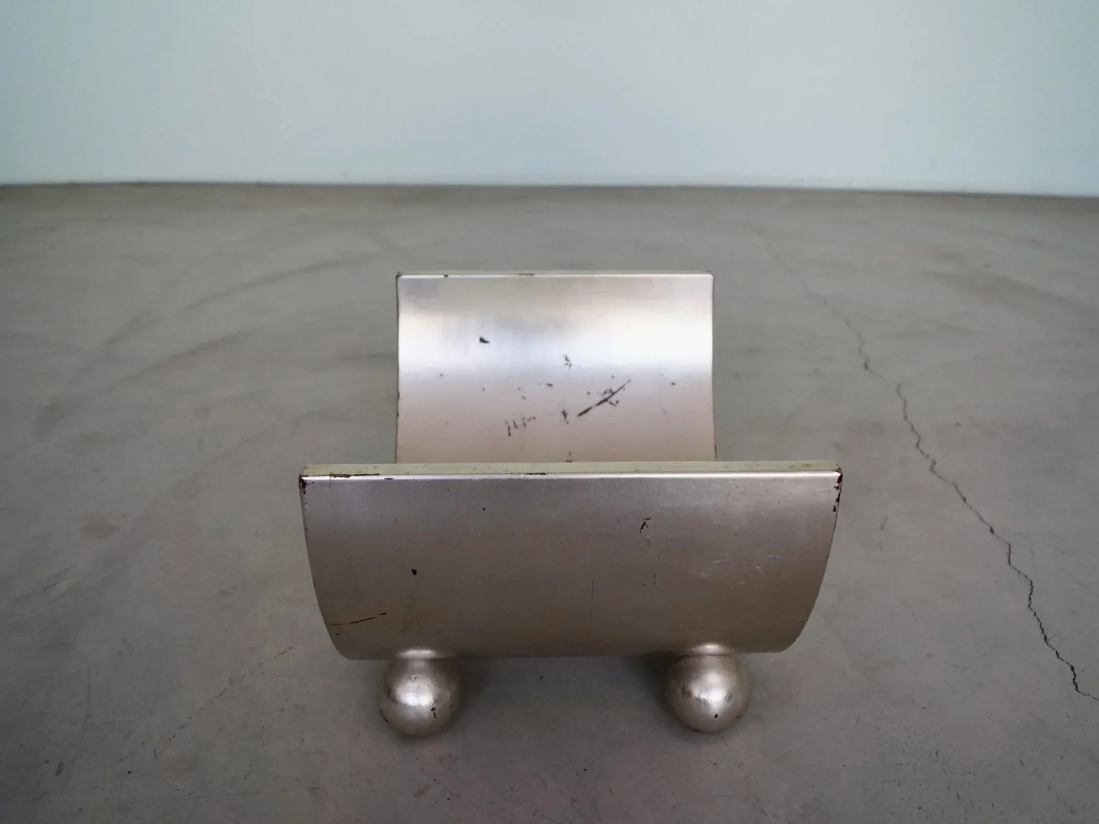 1950's Mid-Century Modern Bentwood Silver Leaf Magazine Rack - 9