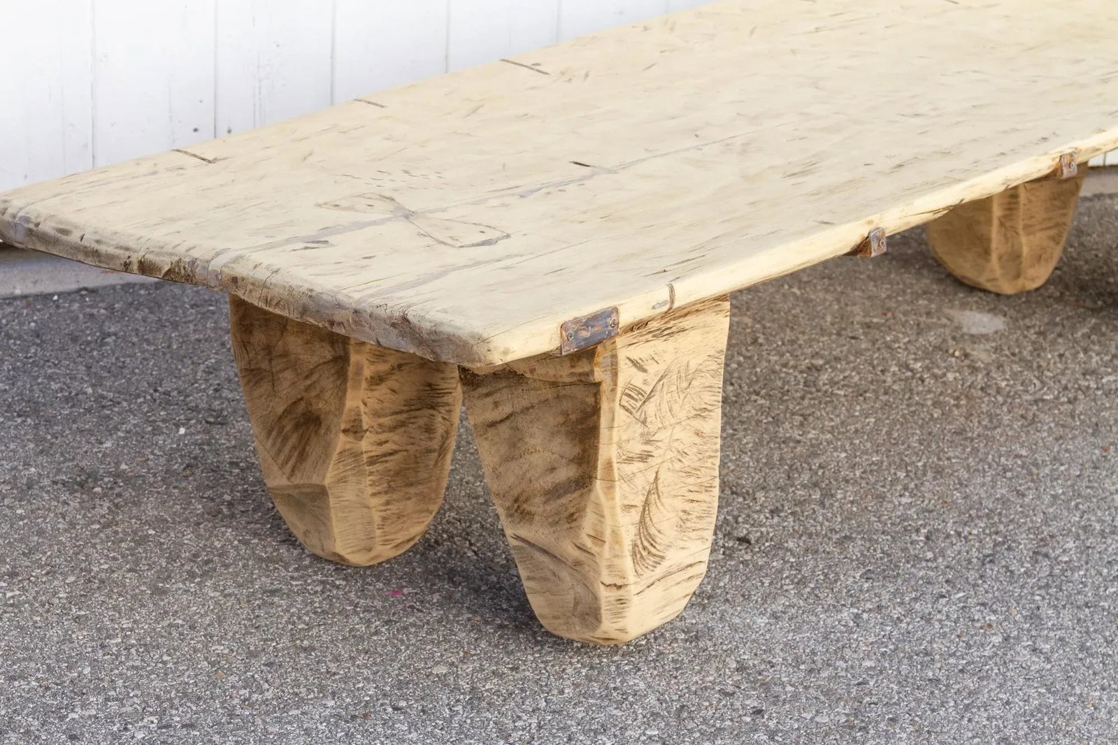 Antique Bleached Wood Naga Table - 8