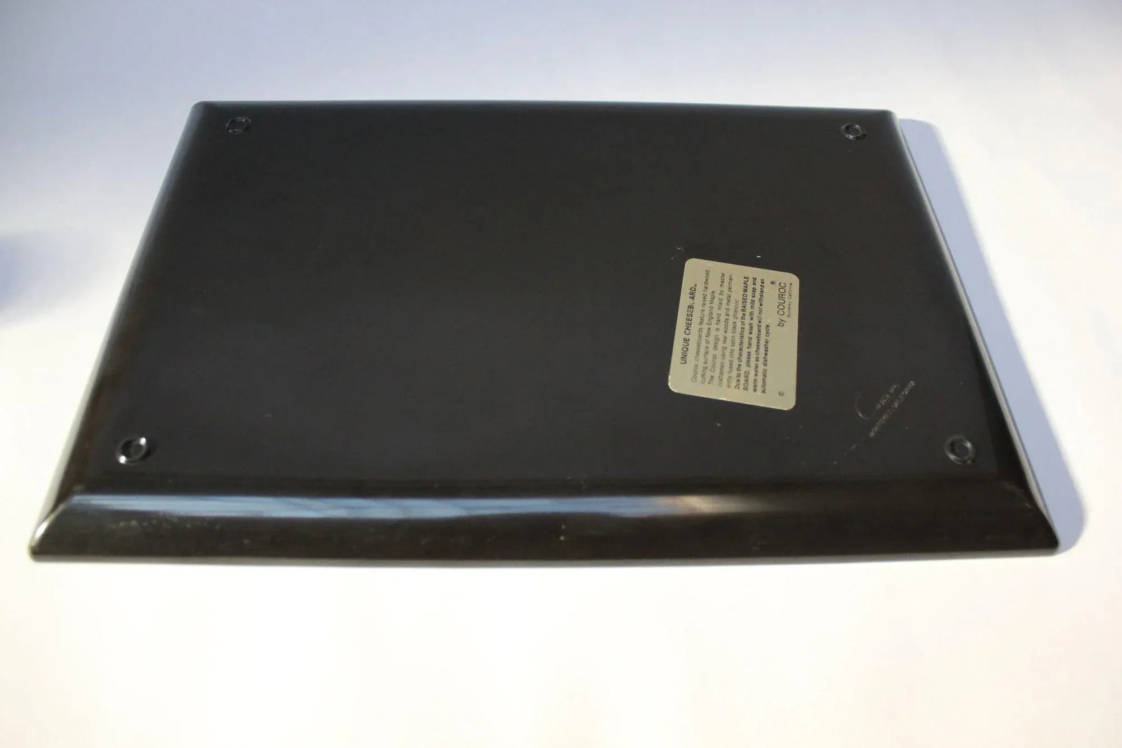 Large Mid-Century Black Resin and Maple Inlaid "Loaf"/Carafe"/"And Thou" Cheese Board by Couroc - 6