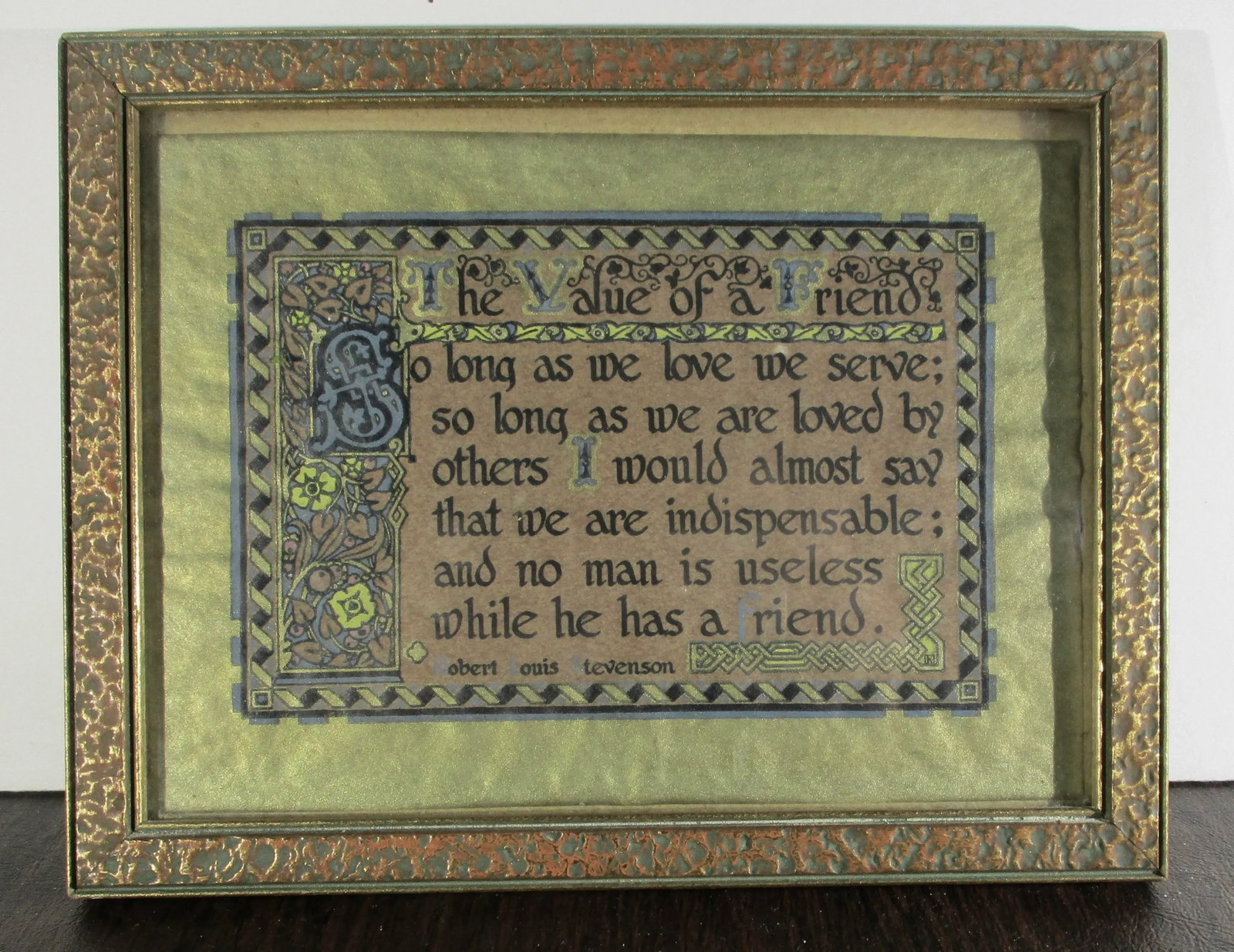 Art Deco Printed Motto by Robert Lewis Stevenson Circa 1930s' - 5