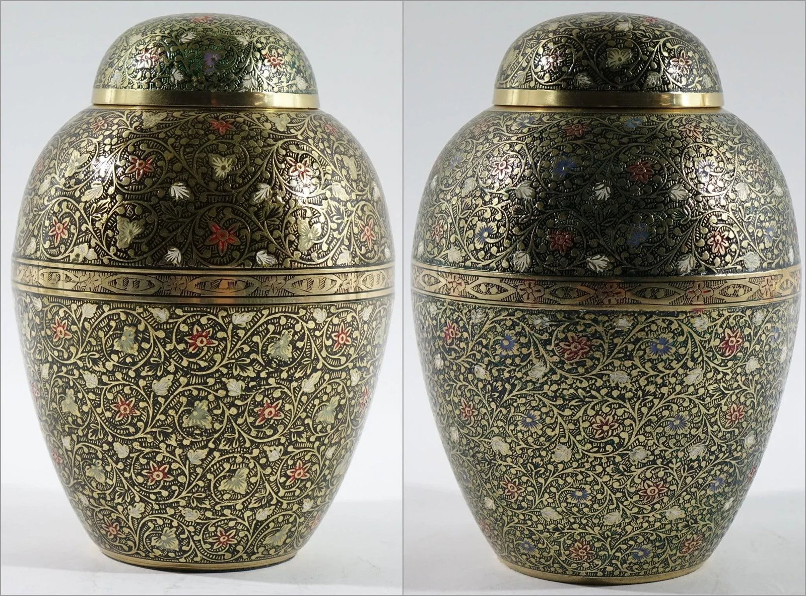 Late 19th Century Decorative Brass Urns - A Pair - 12