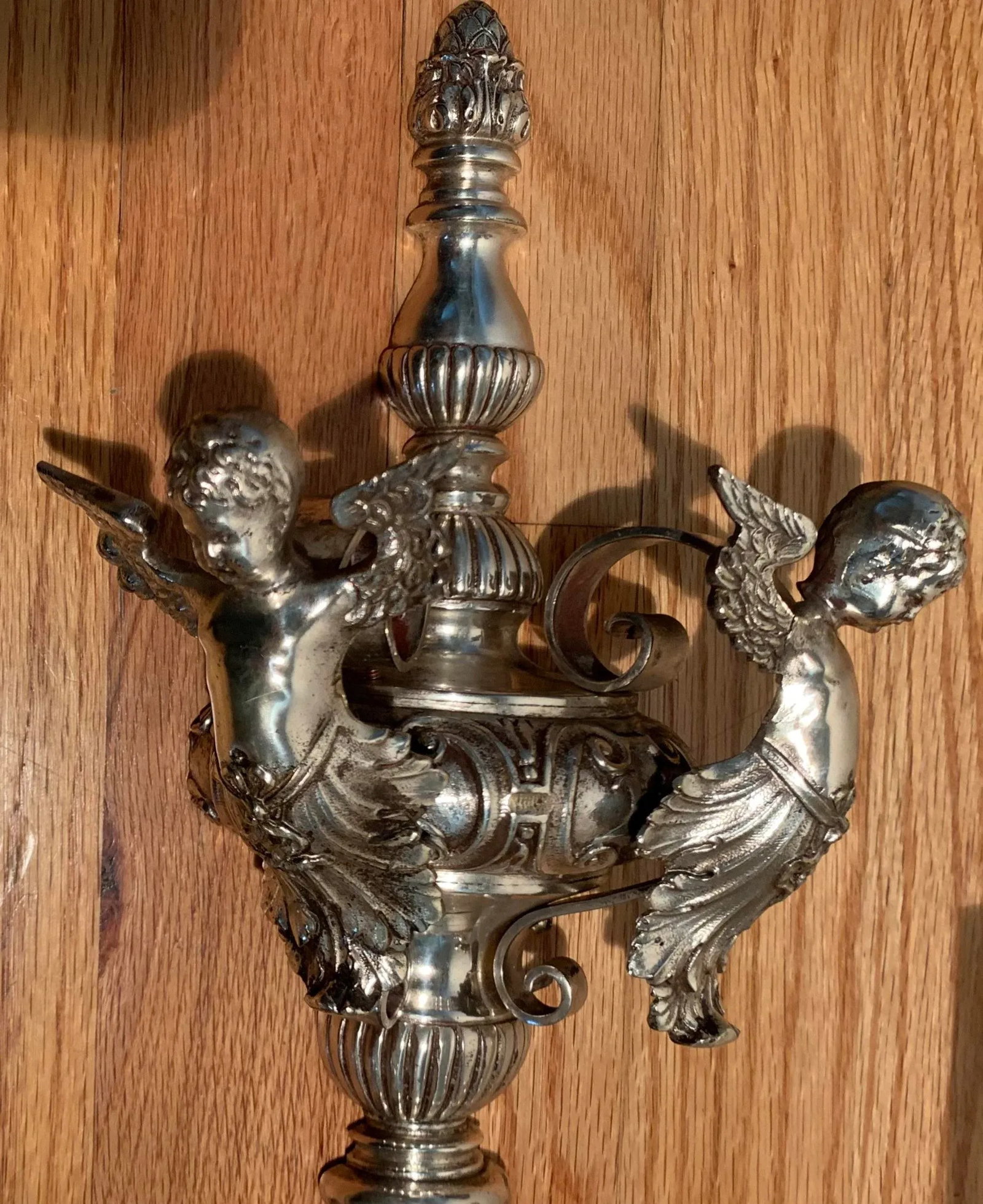 Early 20th Century Silver Plated Wall Sconces - a Pair - 4