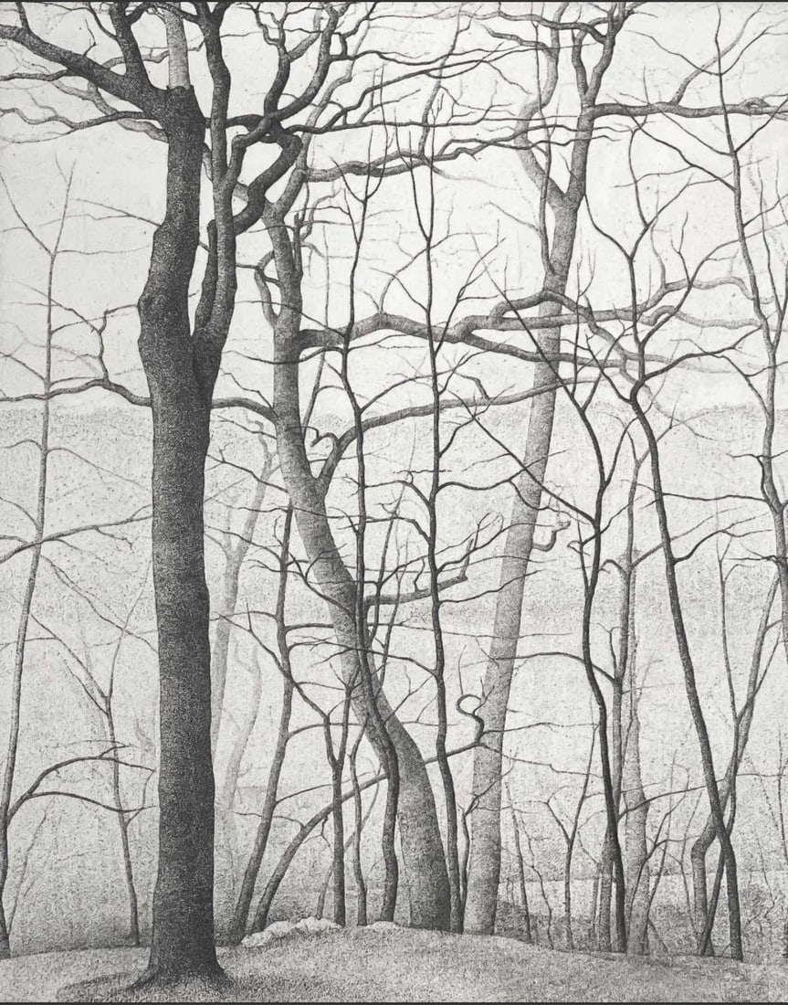1970s "Crown Hill" Abstract Landscape Etching by Bryan Kay - 2