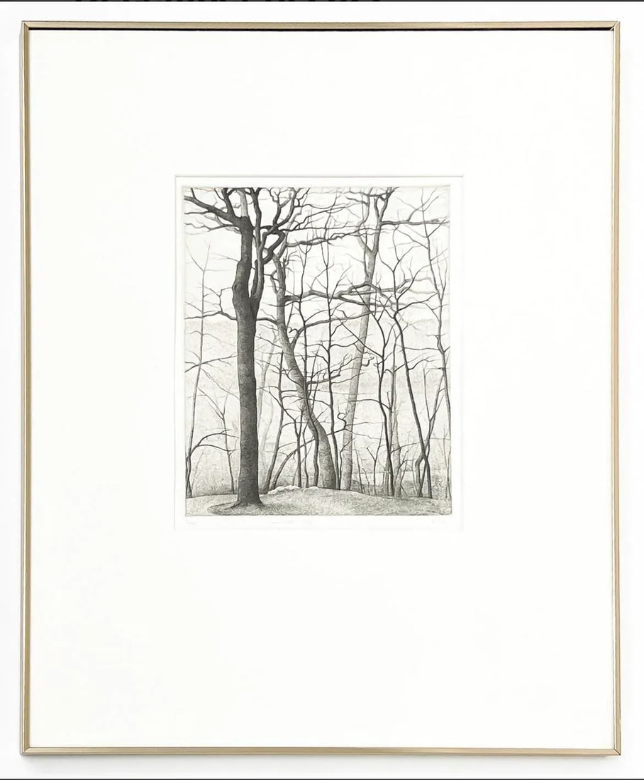 1970s "Crown Hill" Abstract Landscape Etching by Bryan Kay - 6