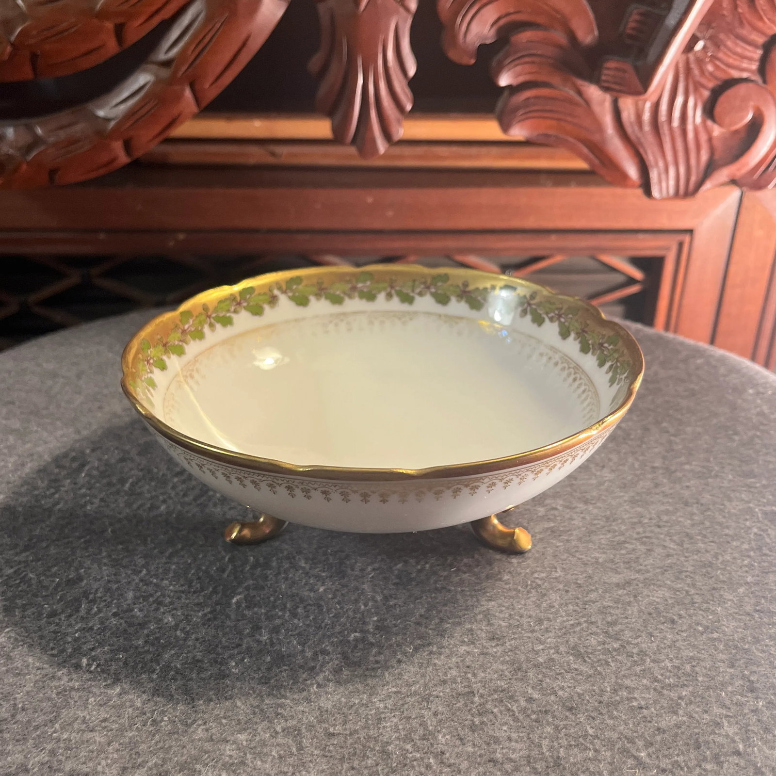Antique B&h Limoges Footed Bowl - 12