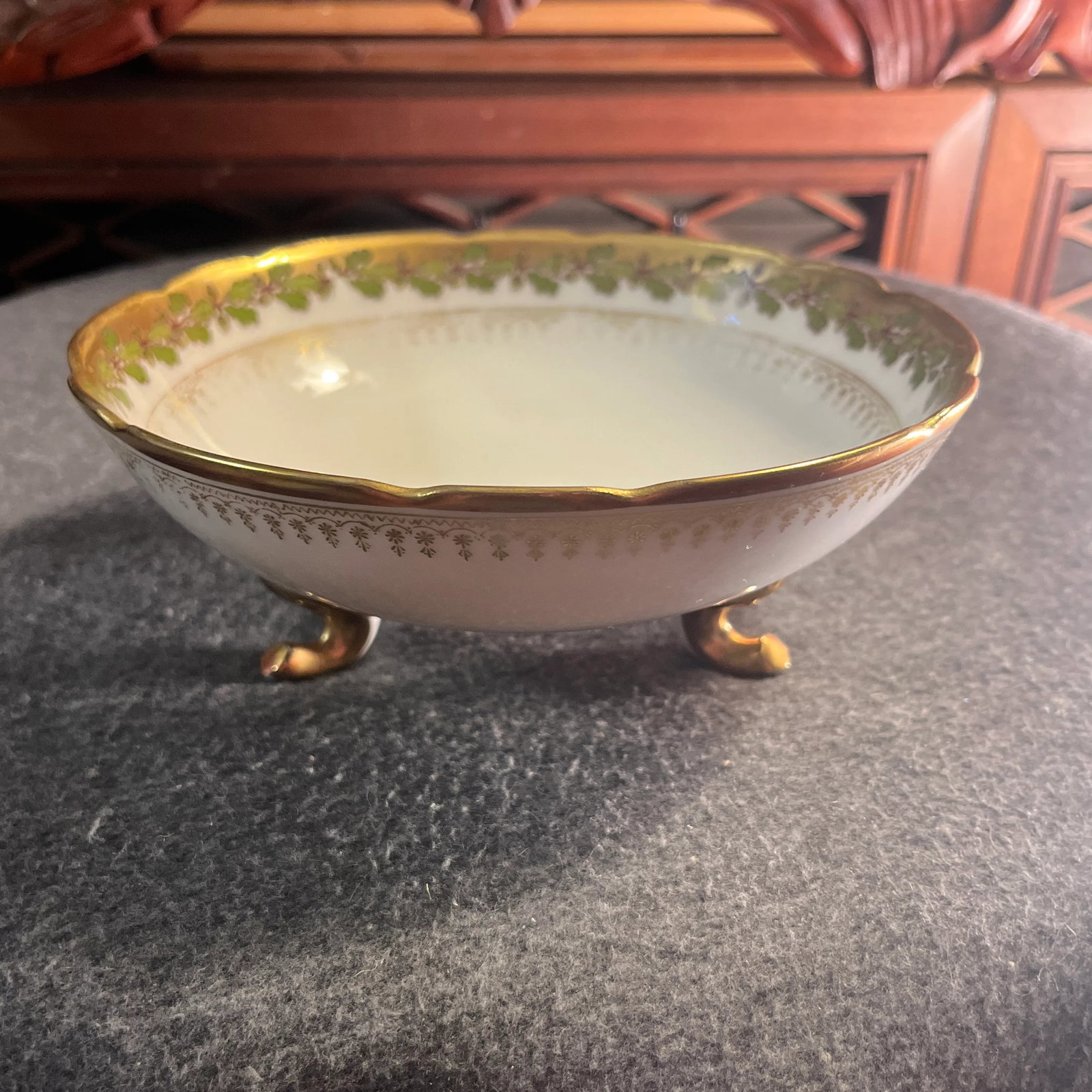 Antique B&h Limoges Footed Bowl - 13