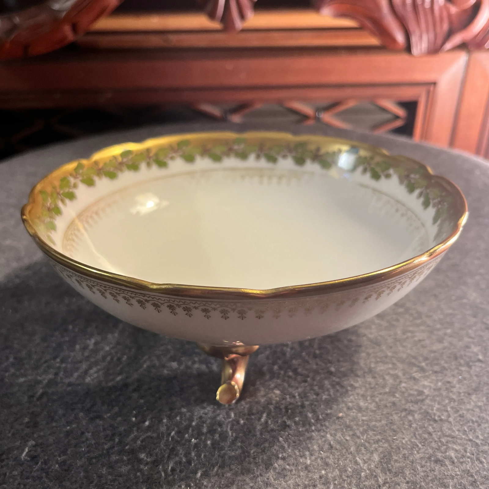 Antique B&h Limoges Footed Bowl - 4