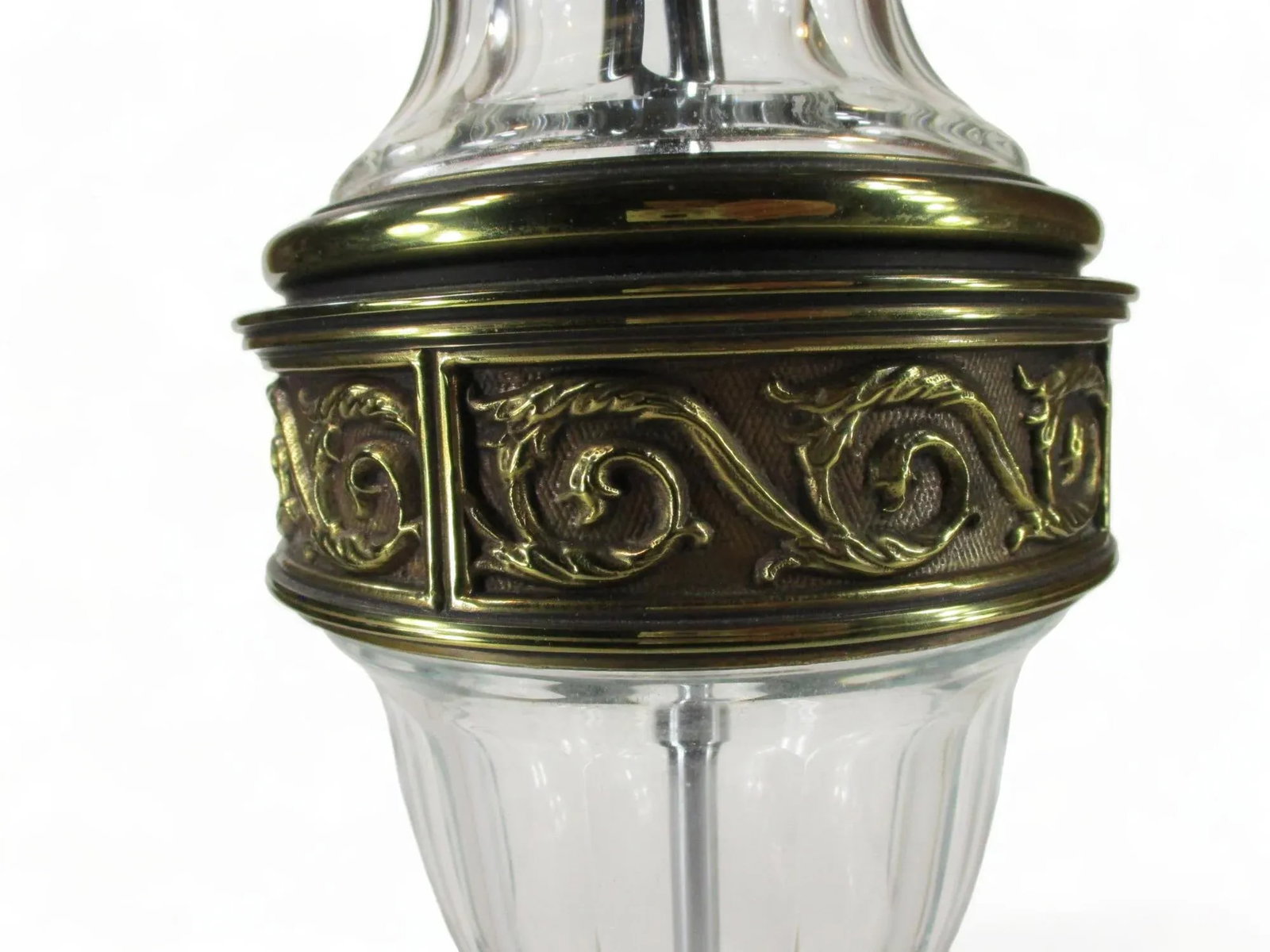 Mid 20th Century 36" Torchiere Lamp Stiffel Brass & Crystal Pineapple Hollywood Regency - 3