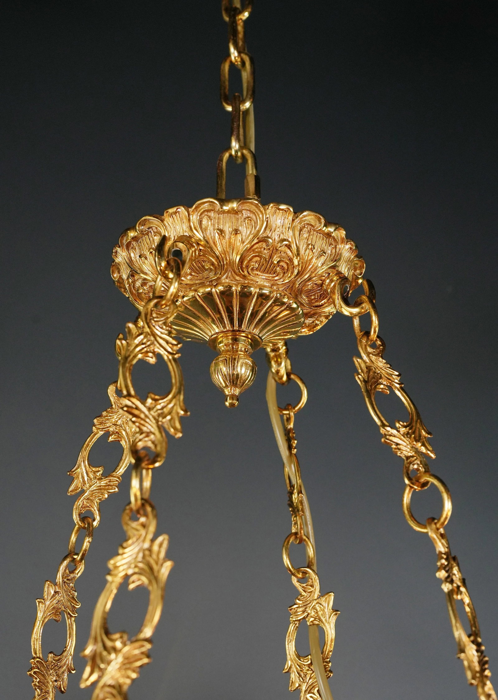 21st Century Art Deco Style Peacock Bird French Brass Empire Chandelier in Antique Gold - 9