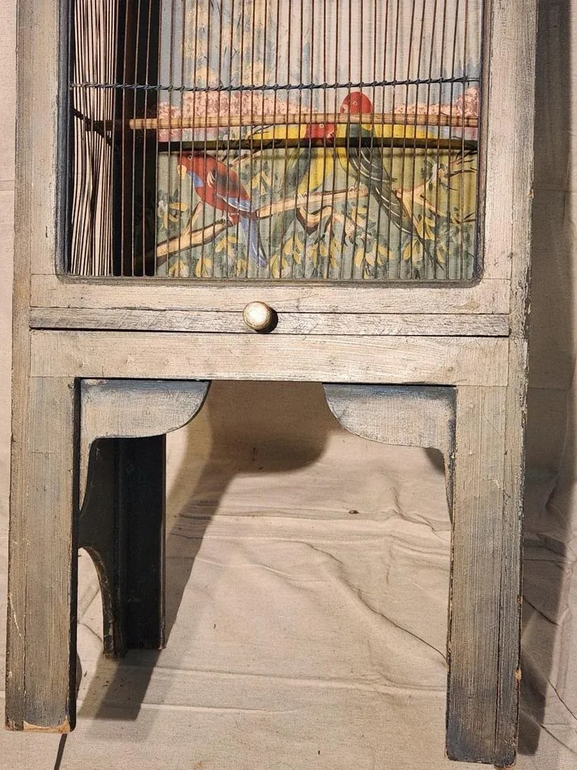 Vintage Hand Painted Bird Cage - 11