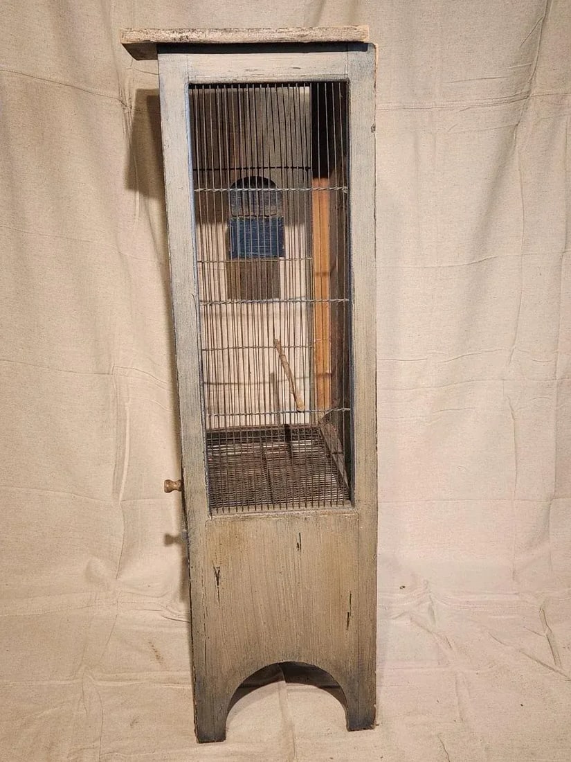 Vintage Hand Painted Bird Cage - 2