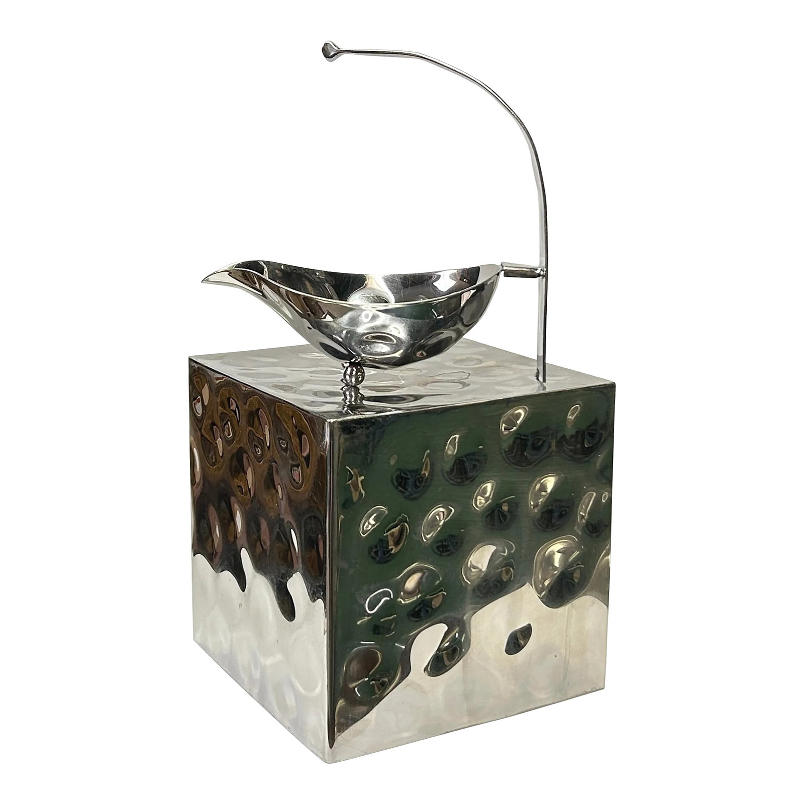 10" Punch Marks Stainless Steel Gravy Bowl Sauce Jar Square Box Display: Introducing the elegant Punch Marks Stainless Steel Gravy Bowl Sauce Jar, nestled within a sleek Square Box Display, seamlessly blending functionality with style. Crafted with precision and finesse,